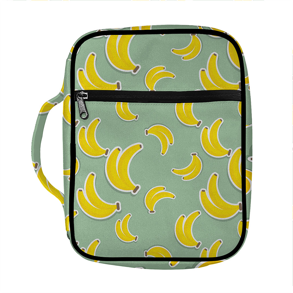 Cute Banana Pattern Print Front Pocket Bible Bag