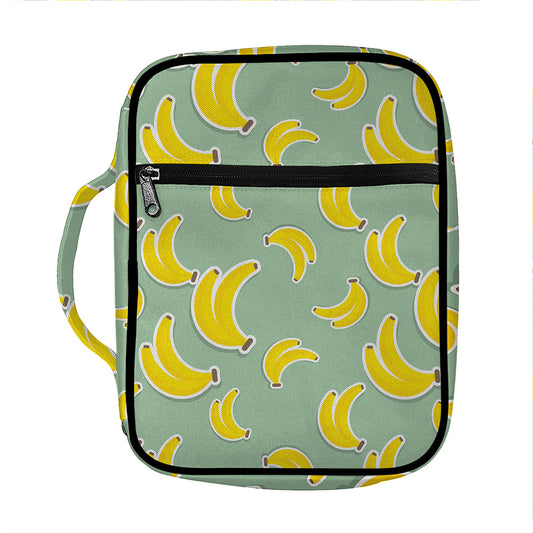 Cute Banana Pattern Print Front Pocket Bible Bag