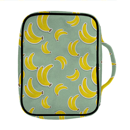 Cute Banana Pattern Print Front Pocket Bible Bag