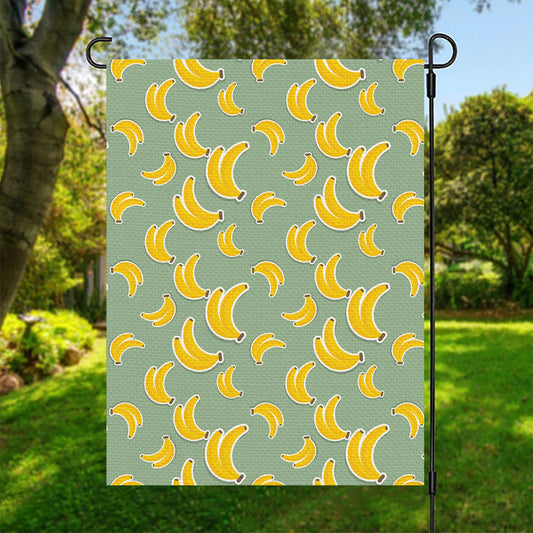 Cute Banana Pattern Print Garden Flag