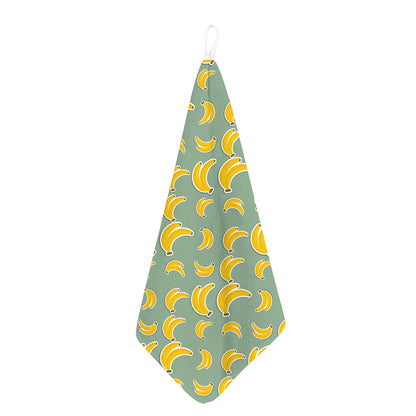 Cute Banana Pattern Print Hand Towel