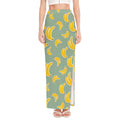 Cute Banana Pattern Print High Slit Maxi Skirt