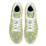 Cute Banana Pattern Print High Top Leather Sneakers