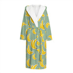 Cute Banana Pattern Print Hooded Bathrobe