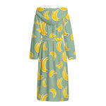 Cute Banana Pattern Print Hooded Bathrobe