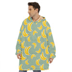 Cute Banana Pattern Print Hoodie Blanket
