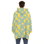 Cute Banana Pattern Print Hoodie Blanket