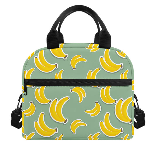 Cute Banana Pattern Print Insulated Lunch Bag