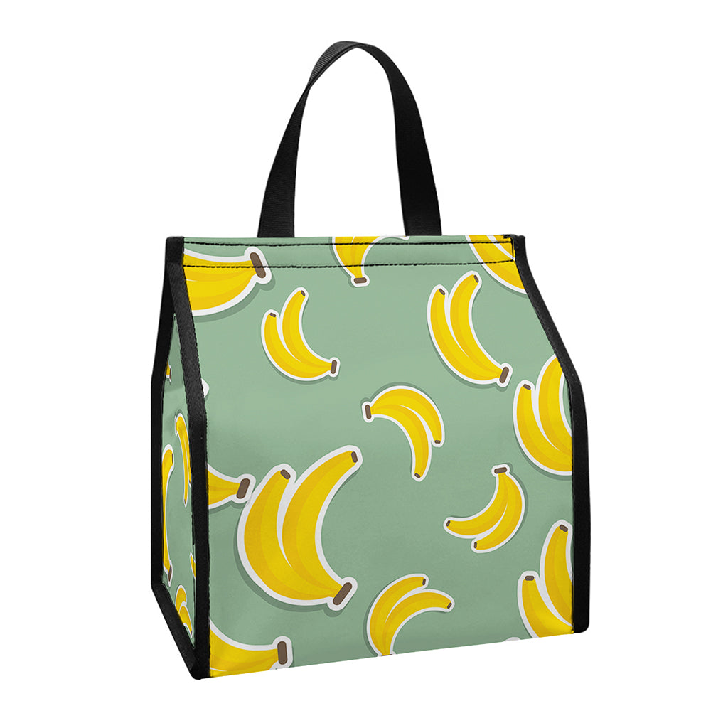Cute Banana Pattern Print Insulated Lunch Tote