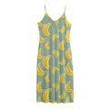 Cute Banana Pattern Print Jersey Midi Cami Dress