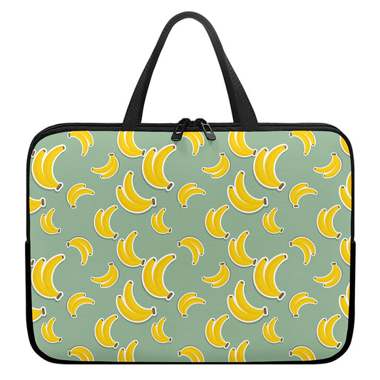 Cute Banana Pattern Print Laptop Sleeve With Handle