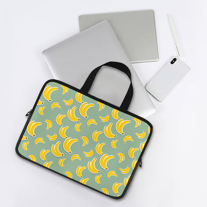 Cute Banana Pattern Print Laptop Sleeve With Handle