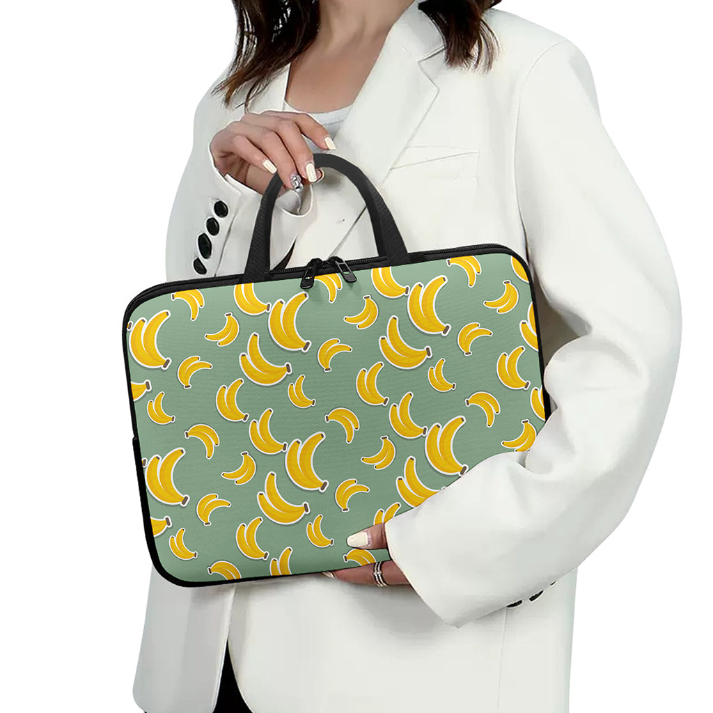 Cute Banana Pattern Print Laptop Sleeve With Handle
