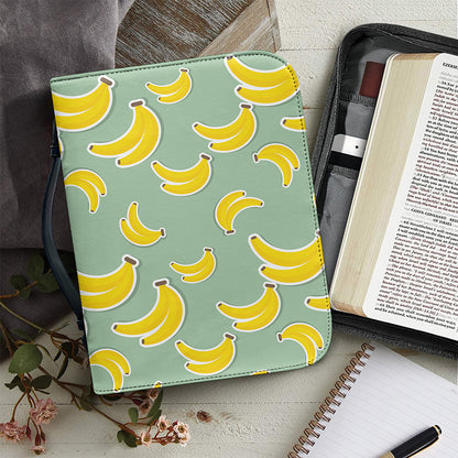 Cute Banana Pattern Print Leather Bible Cover