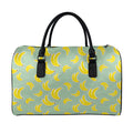 Cute Banana Pattern Print Leather Duffel Bag