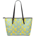 Cute Banana Pattern Print Leather Tote Bag