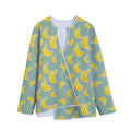 Cute Banana Pattern Print Long Sleeve Short Coat