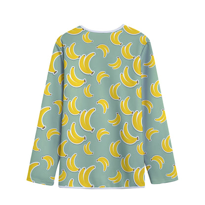 Cute Banana Pattern Print Long Sleeve Short Coat