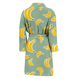 Cute Banana Pattern Print Men's Bathrobe