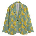 Cute Banana Pattern Print Men's Blazer