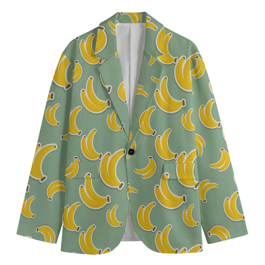Cute Banana Pattern Print Men's Blazer