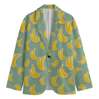 Cute Banana Pattern Print Men's Blazer