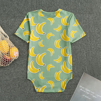 Cute Banana Pattern Print Men's Bodysuit