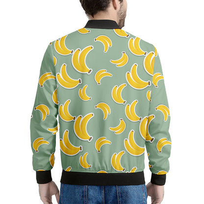 Cute Banana Pattern Print Men's Bomber Jacket