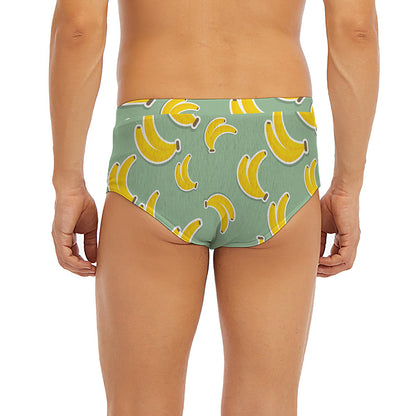 Cute Banana Pattern Print Men's Briefs