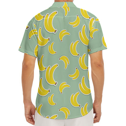 Cute Banana Pattern Print Men's Deep V-Neck Shirt