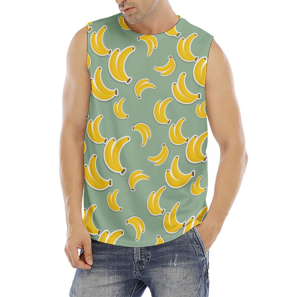 Cute Banana Pattern Print Men's Fitness Tank Top