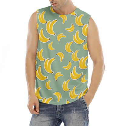 Cute Banana Pattern Print Men's Fitness Tank Top