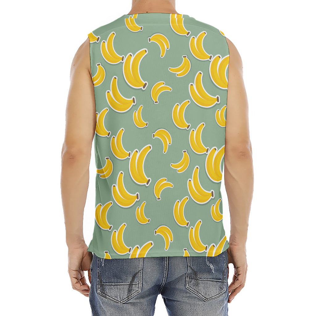 Cute Banana Pattern Print Men's Fitness Tank Top