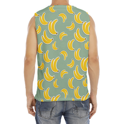 Cute Banana Pattern Print Men's Fitness Tank Top