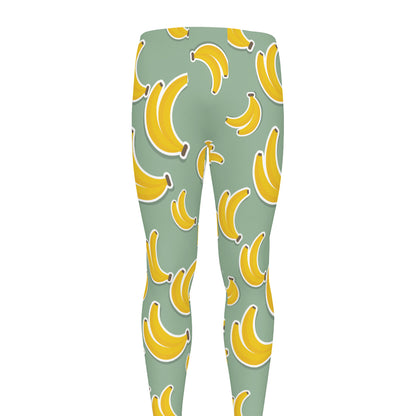 Cute Banana Pattern Print Men's leggings