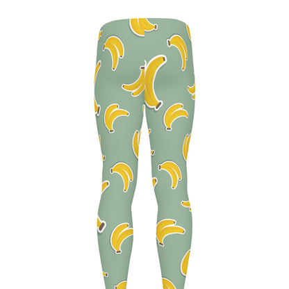 Cute Banana Pattern Print Men's leggings