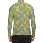 Cute Banana Pattern Print Men's Long Sleeve Rash Guard