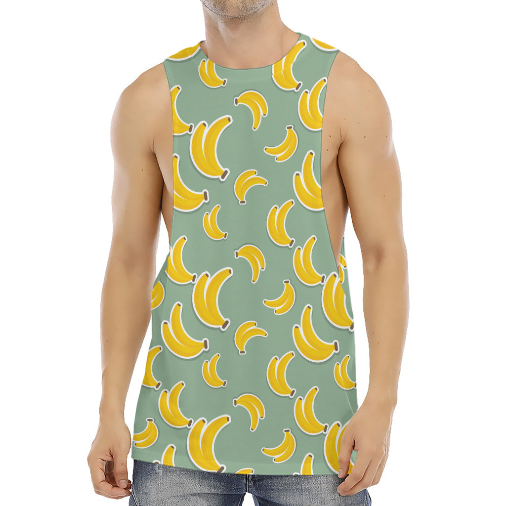 Cute Banana Pattern Print Men's Muscle Tank Top