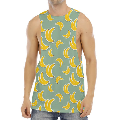 Cute Banana Pattern Print Men's Muscle Tank Top