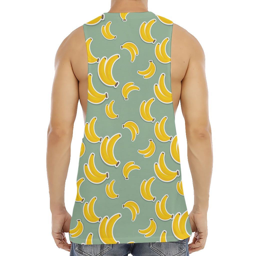 Cute Banana Pattern Print Men's Muscle Tank Top