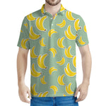 Cute Banana Pattern Print Men's Polo Shirt