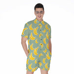 Cute Banana Pattern Print Men's Rompers