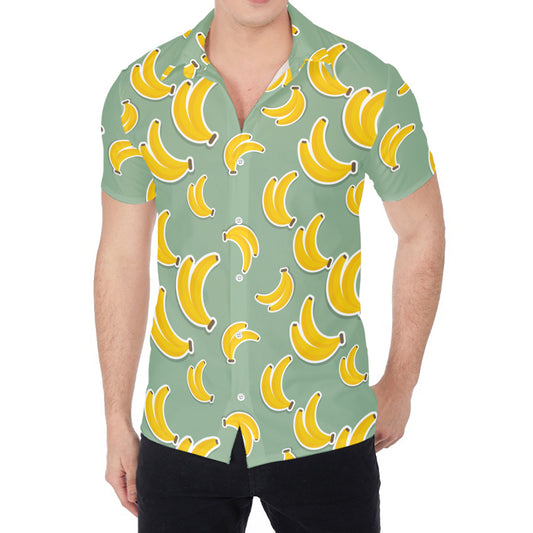 Cute Banana Pattern Print Men's Shirt