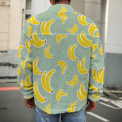 Cute Banana Pattern Print Men's Shirt Jacket