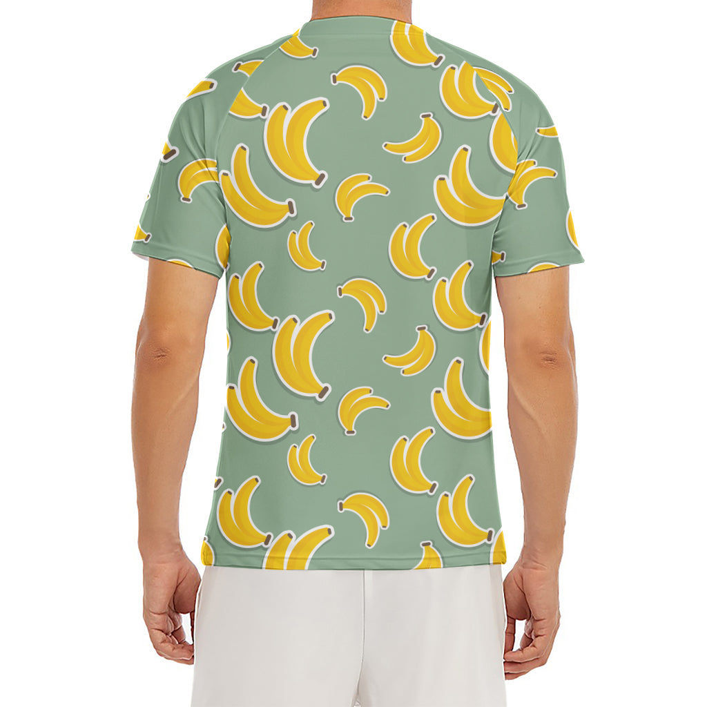 Cute Banana Pattern Print Men's Short Sleeve Rash Guard