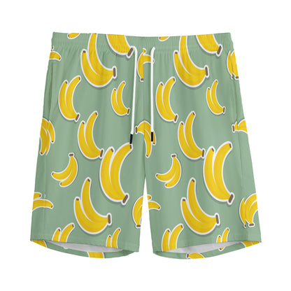 Cute Banana Pattern Print Men's Sports Shorts