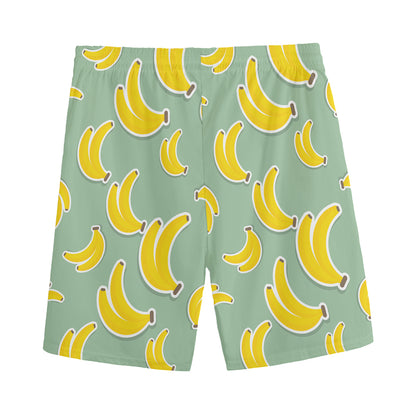 Cute Banana Pattern Print Men's Sports Shorts