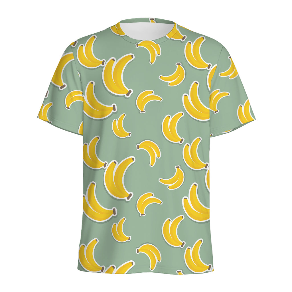 Cute Banana Pattern Print Men's Sports T-Shirt