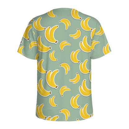 Cute Banana Pattern Print Men's Sports T-Shirt