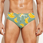 Cute Banana Pattern Print Men's Swim Briefs